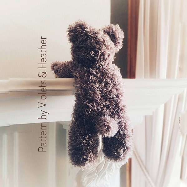 CROCHET PATTERN for Hang In There Bear. Teddy Bear Lovey. Crochet Bear Pattern. Crochet Bear Skin Rug. Crochet Bear.Instant PDF Download.