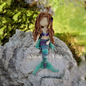 CROCHET PATTERN for Pacific Mermaid, Instant PDF Download. Amigurumi Mermaid Pattern. Crochet Mermaid Decorations. Violets and Heather