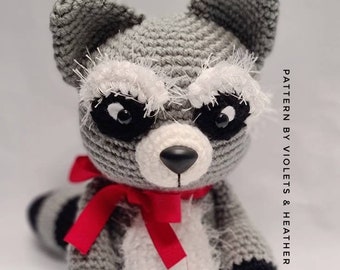 CROCHET PATTERN for Cute Crochet Raccoon (Racoon).  Instant PDF Pattern Download. Amigurumi Pattern