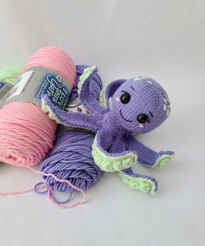 KNITTING PATTERN for Baby Octopus, Knit Amigurumi Pattern, Knit Patterns. Instant PDF Pattern Download. Violets and Heather Octopus Pattern image 7