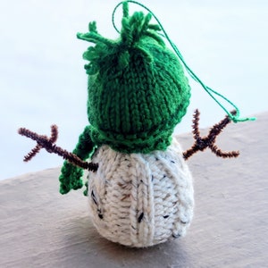 KNITTING PATTERN for Snowman Christmas Tree Ornament, Snowman Ornament Pattern, Knit Snowman Decorations. Instant PDF Pattern Download. image 6