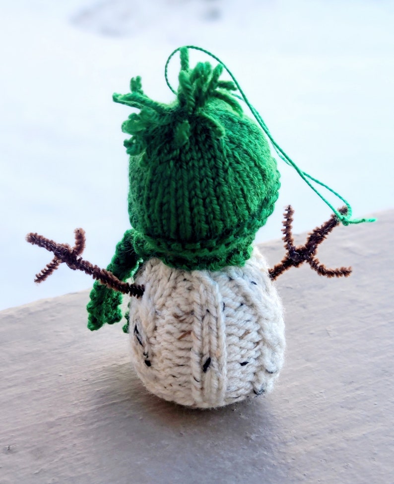 KNITTING PATTERN for Snowman Christmas Tree Ornament, Snowman Ornament Pattern, Knit Snowman Decorations. Instant PDF Pattern Download. image 6