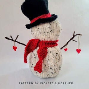 KNITTING PATTERN for Whimsical Snowman Decor, Knit Amigurumi Pattern, Knit Winter Patterns.Instant PDF Pattern Download.Violets and Heather image 4