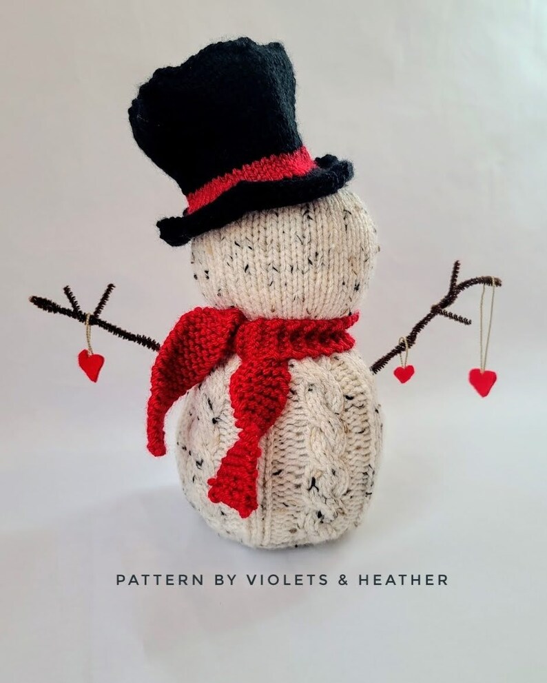 KNITTING PATTERN for Whimsical Snowman Decor, Knit Amigurumi Pattern, Knit Winter Patterns.Instant PDF Pattern Download.Violets and Heather image 4