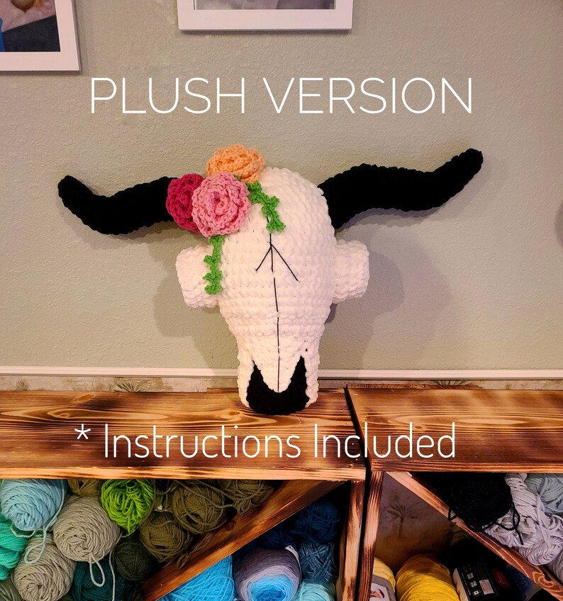 CROCHET PATTERN for Desert Rose Cow Skull, Wall Hanging Decoration ...