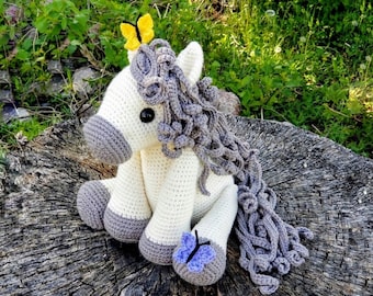 CROCHET PATTERN for Spring Horse, Instant PDF Download. Amigurumi Horse Pattern. Crochet Pony Pattern. Crochet Toys. Violets & Heather