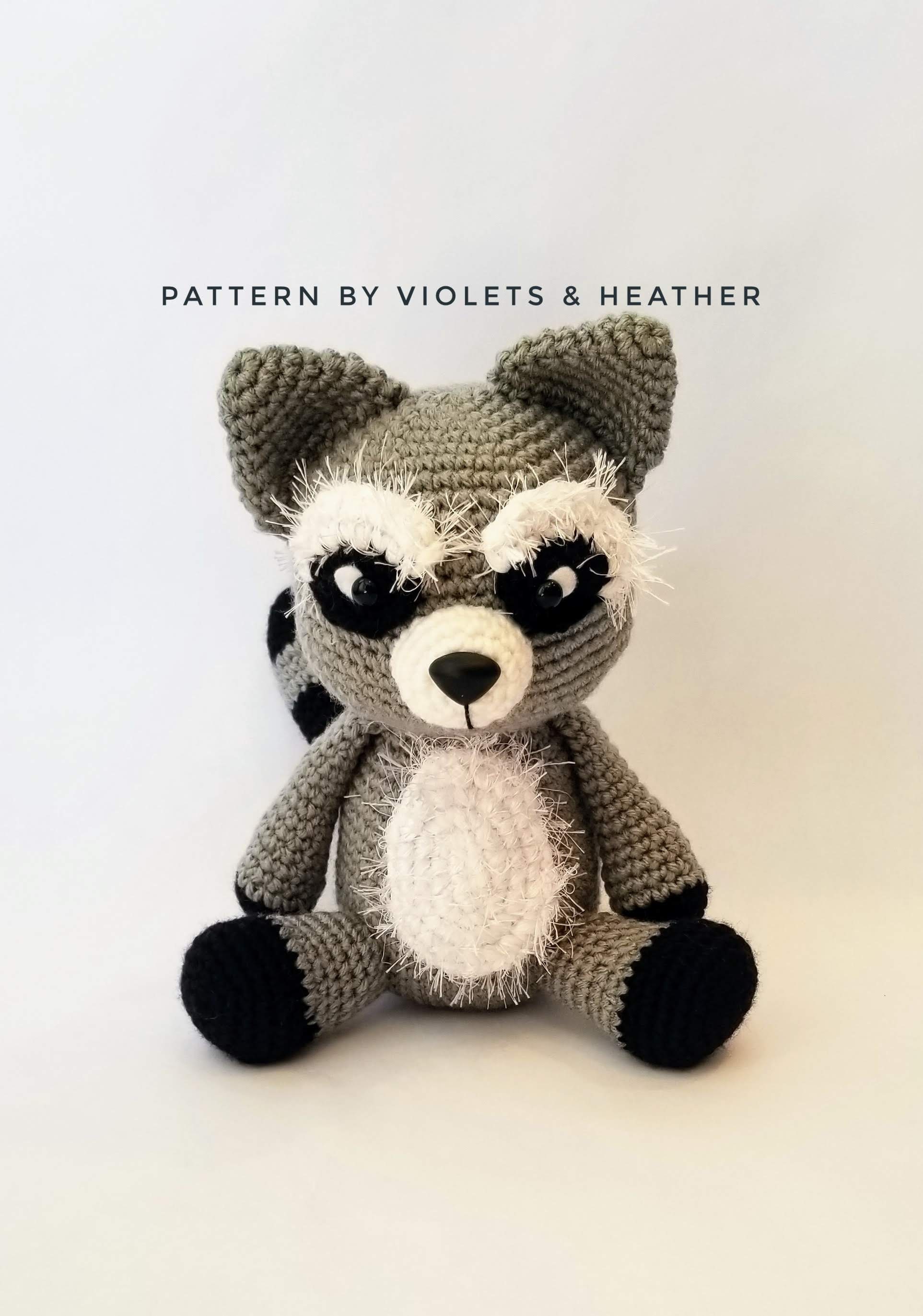 Easy Racoon Crochet Pattern CROCHET PATTERN for Cute Crochet Raccoon (racoon). Instant PDF Pattern ...