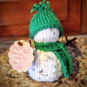 KNITTING PATTERN for Snowman Christmas Tree Ornament, Snowman Ornament Pattern, Knit Snowman Decorations. Instant PDF Pattern Download. image 4