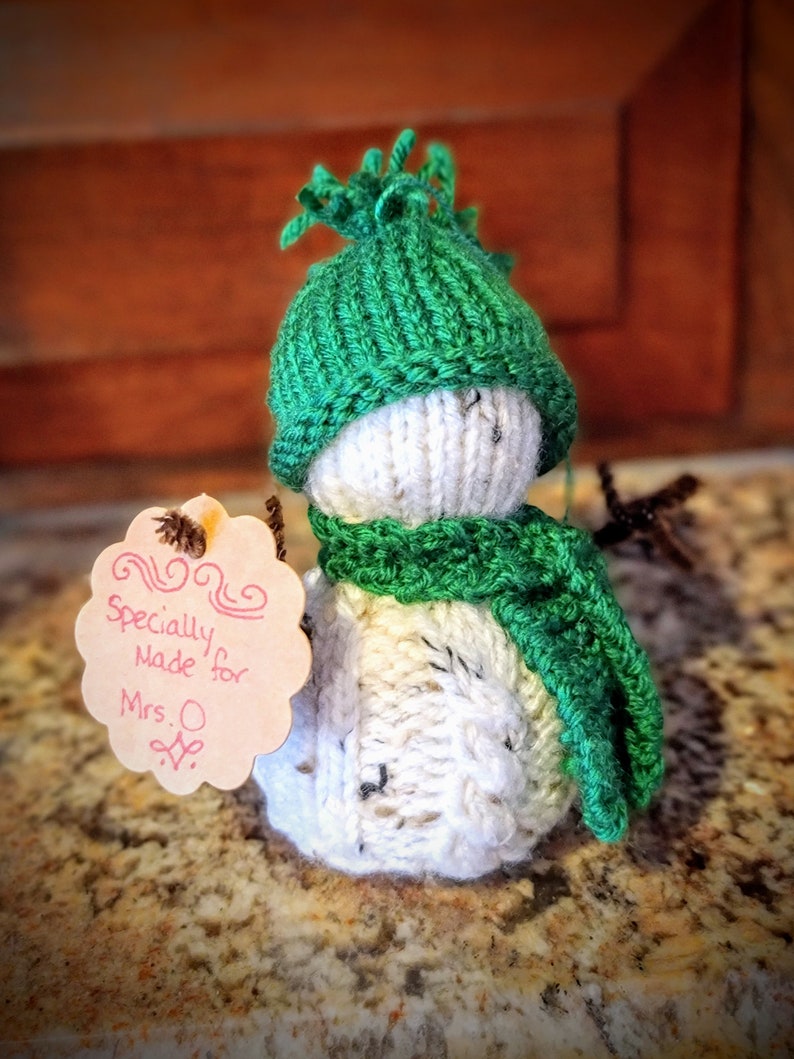 KNITTING PATTERN for Snowman Christmas Tree Ornament, Snowman Ornament Pattern, Knit Snowman Decorations. Instant PDF Pattern Download. image 4