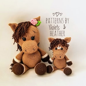 Together is Better! CROCHET PATTERNS  for Pretty Crochet Horse & Miniature Horse / Unicorn. Instant PDF Pattern Downloads. Amigurumi Pattern