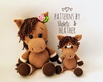 Together is Better! CROCHET PATTERNS  for Pretty Crochet Horse & Miniature Horse / Unicorn. Instant PDF Pattern Downloads. Amigurumi Pattern