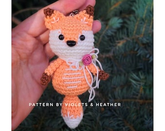 CROCHET PATTERN for Fox Backpack Bag Charm. Crochet KeyChain Pattern. Fox Keychain Charm. Crochet Keychain Pattern. Fox Instant PDF.