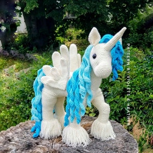 CROCHET PATTERN for Winged Unicorn.Crochet Unicorn Pattern.Crochet Pegasus Pattern.Crochet Alicorn.Crochet Toy Pattern Instant PDF Download. image 1