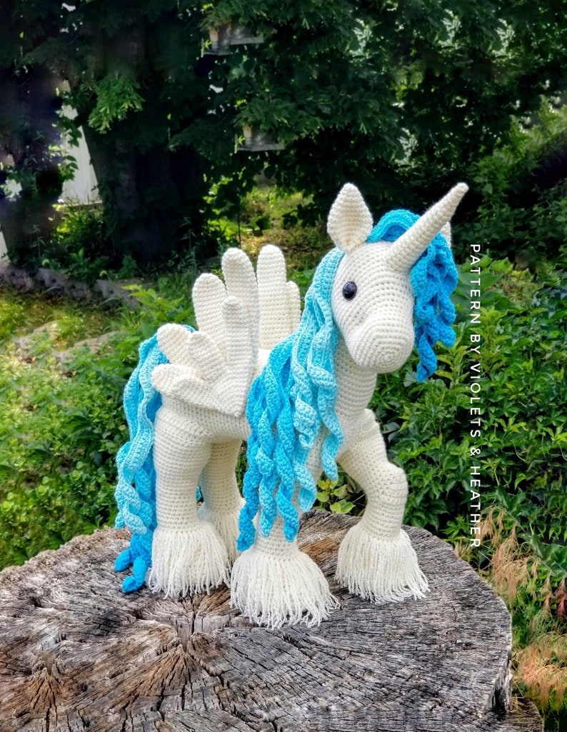 CROCHET PATTERN for Winged Unicorn.Crochet Unicorn Pattern.Crochet Pegasus Pattern.Crochet Alicorn.Crochet Toy Pattern Instant PDF Download. image 1