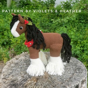 CROCHET PATTERN for Winter Horse, Instant PDF Download. Amigurumi Horse Pattern. Clydesdale Crochet Pattern. Crochet Toys. Violets&Heather