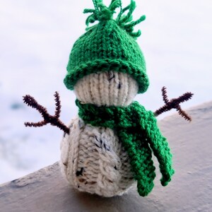 KNITTING PATTERN for Snowman Christmas Tree Ornament, Snowman Ornament Pattern, Knit Snowman Decorations. Instant PDF Pattern Download. image 5