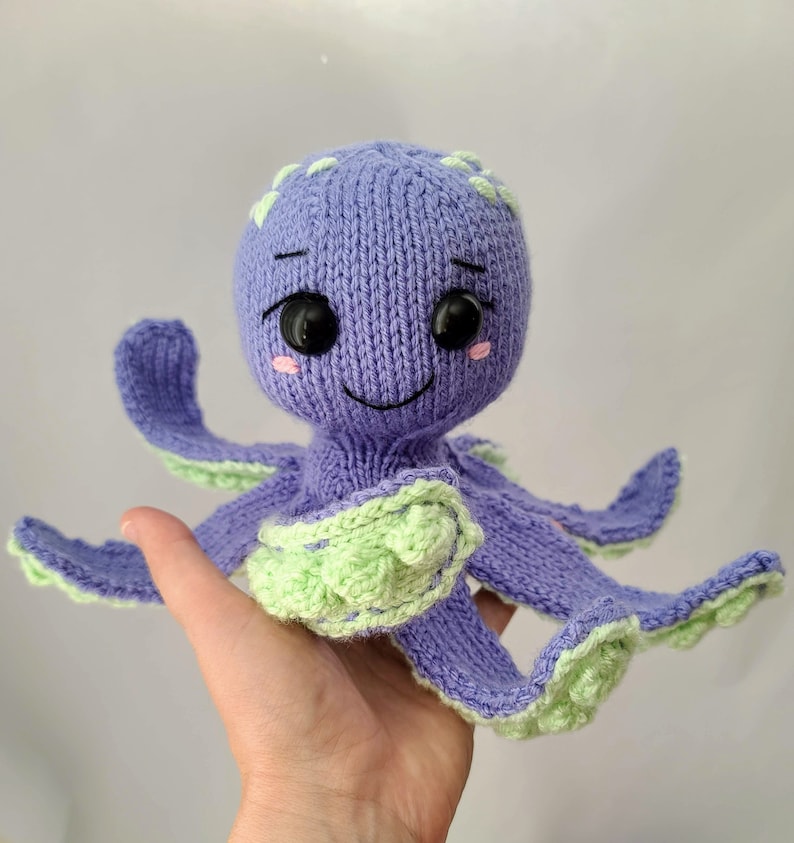 KNITTING PATTERN for Baby Octopus, Knit Amigurumi Pattern, Knit Patterns. Instant PDF Pattern Download. Violets and Heather Octopus Pattern image 4