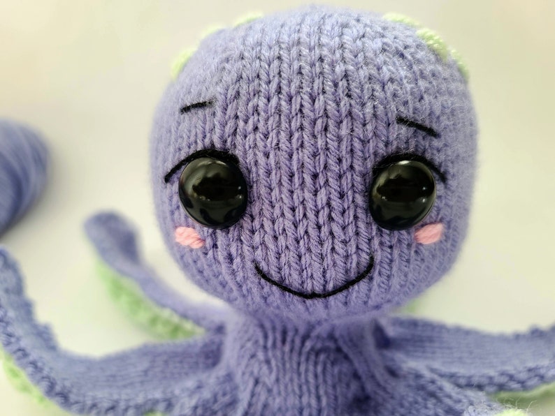 KNITTING PATTERN for Baby Octopus, Knit Amigurumi Pattern, Knit Patterns. Instant PDF Pattern Download. Violets and Heather Octopus Pattern image 5