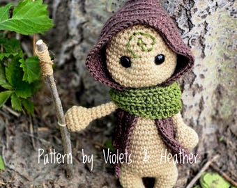 CROCHET PATTERN for Wood Sprite. Earth Elemental, Woodland Elf