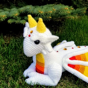 CROCHET PATTERN for Fire Wing Dragon / Crochet Dragon Pattern. Instant PDF Pattern Download. Amigurumi Pattern. Violets and Heather image 5