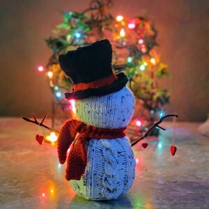 KNITTING PATTERN for Whimsical Snowman Decor, Knit Amigurumi Pattern, Knit Winter Patterns.Instant PDF Pattern Download.Violets and Heather image 5