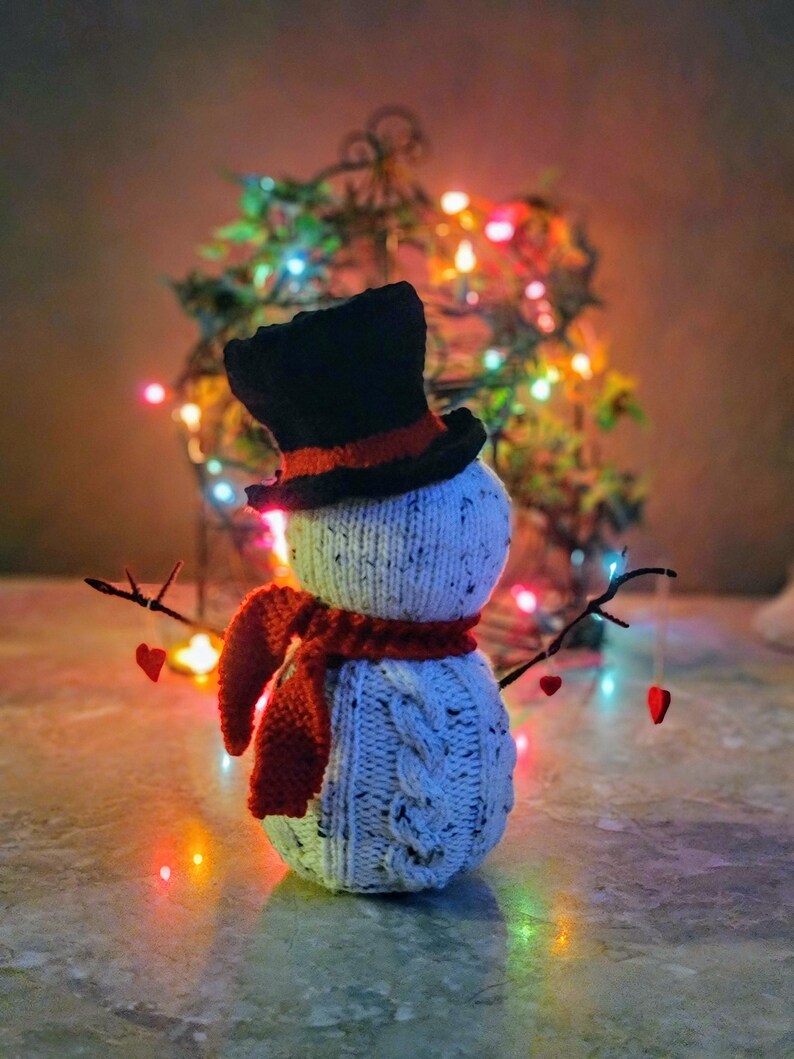 KNITTING PATTERN for Whimsical Snowman Decor, Knit Amigurumi Pattern, Knit Winter Patterns.Instant PDF Pattern Download.Violets and Heather image 5