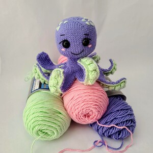 KNITTING PATTERN for Baby Octopus, Knit Amigurumi Pattern, Knit Patterns. Instant PDF Pattern Download. Violets and Heather Octopus Pattern image 8