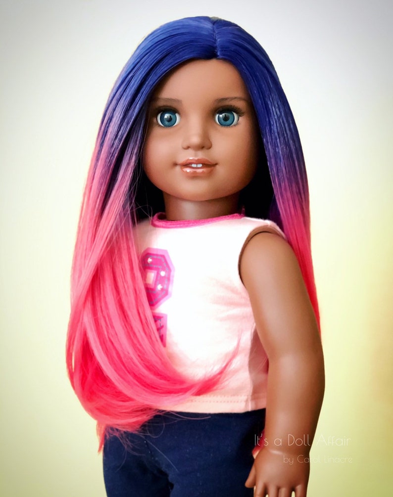 Custom DYED OMBRE Doll Wig for 18 American Girl Doll image 5