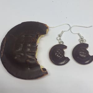 Jaffa Kuchen Ohrringe, Polymer Clay Keks Ohrringe, Spaß Fake Food