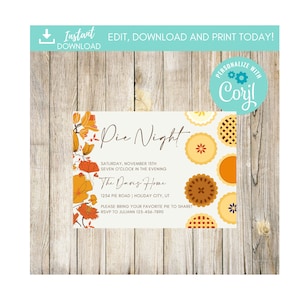 Floral Pie Night Invite