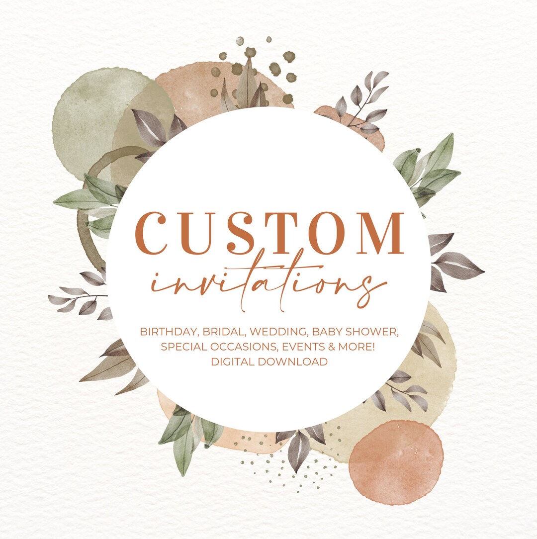 Custom Invitations Etsy