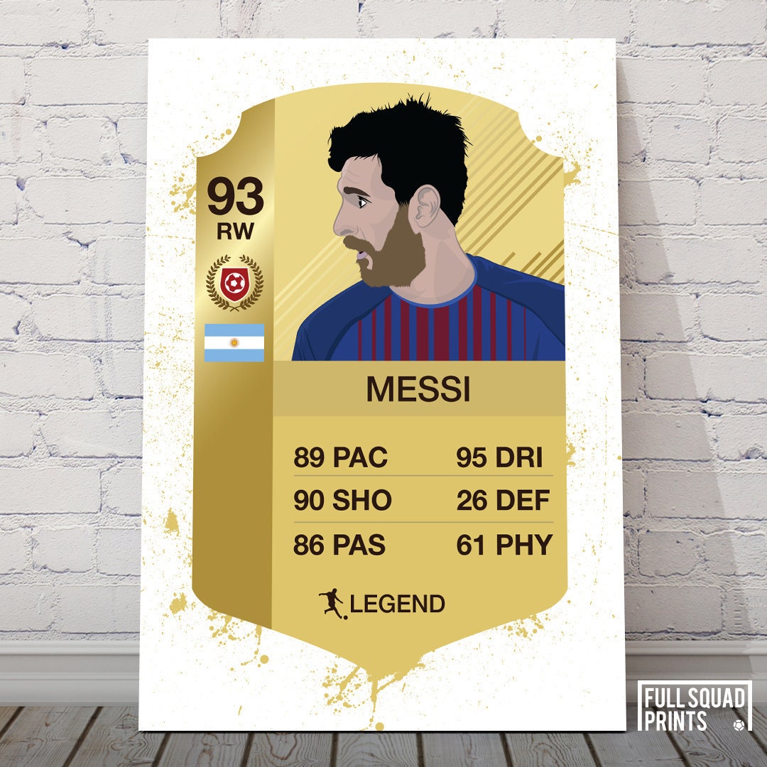 Messi Fifa Ultimate Team Print Fut Card Football Posters | Etsy