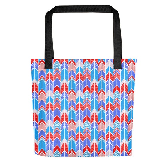red white and blue tote bag