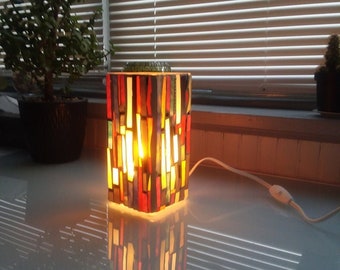 Table Lamp Stained Glass Mosaic Elegant Contemporary Design