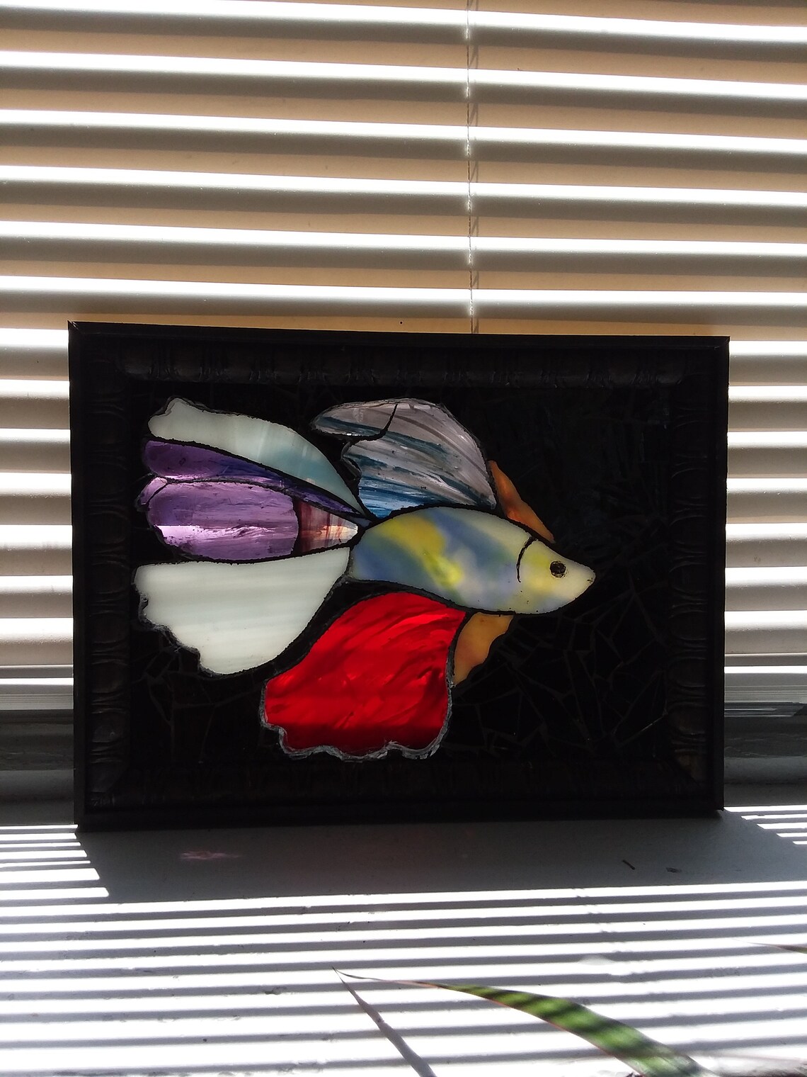 Siamese Fish Mosaic Betta Fish Stained Glass Decorative Etsy