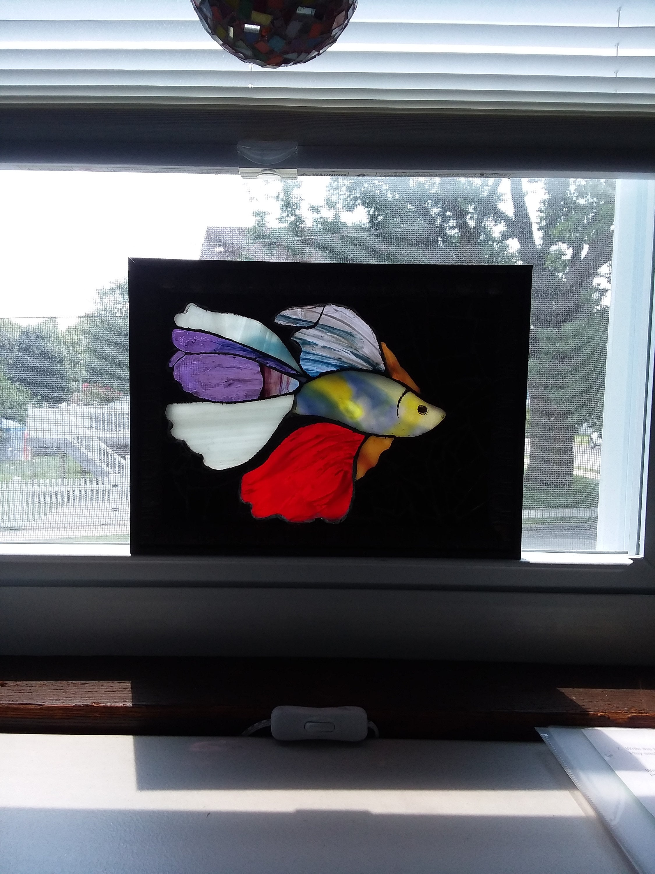 Siamese Fish Mosaic Betta Fish Stained Glass Decorative Etsy
