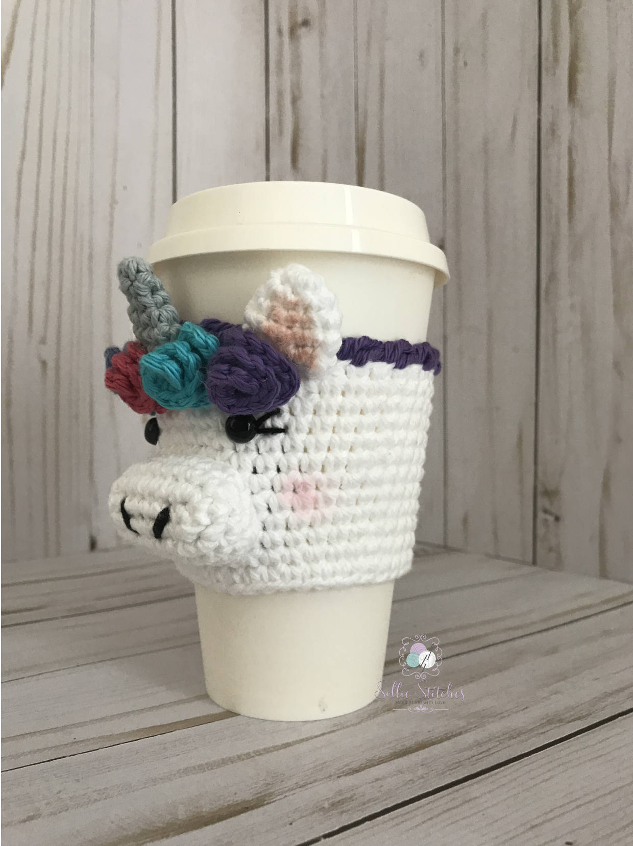Unicorn Cup Cozy Unicorn Crochet Cup Sleeve Etsy