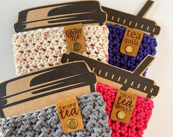 Cup Cozy | TEA CUP COZY | cup sleeve| Reusable cup cozy | tea lover | Teacher gifts | Gifts under 20