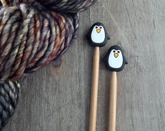 Knitting Needle Stoppers | PENGUIN needle stopper | Knitting Notions | Stitch Stoppers | Needle Point Protectors | Stitch Holders