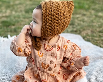 Baby Bonnet | THE BOYD BONNET | Winter Bonnet | Crochet Bonnet | Bonnets for Kids