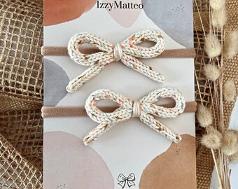Ella Bow | SPECKLED COTTON BOWS | Hair bows | Hair Clips | Baby Bow Headband | Holiday Hair Bow