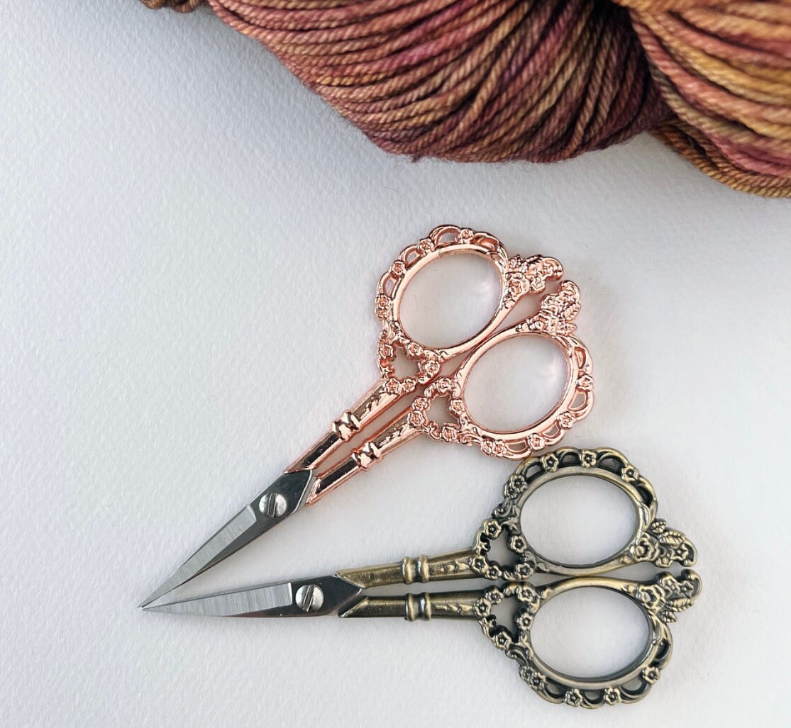 Travel Fold Up Scissors | Knitting & Crochet Notions | Rose Gold Silver Gold