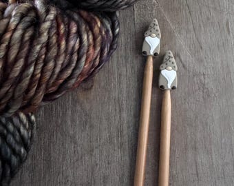 Knitting Needle Stoppers | GNOME needle stopper | Knitting Notions | Stitch Stoppers | Needle Point Protectors | Stitch Holders