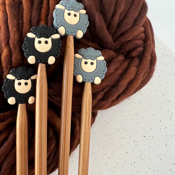 Knitting Needle Stoppers | SHEEP needle stopper | Knitting Notions | Stitch Stoppers | Needle Point Protectors | Stitch Holders