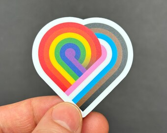 Bi Pride Flag Heart Sticker or Magnet - Die Cut Waterproof Vinyl ...