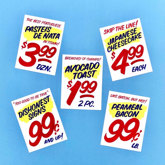 Dishonest Signs postcards