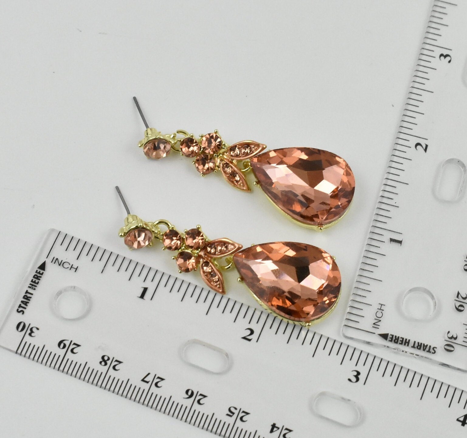 Peach color necklace set peach necklace set peach rhinestone | Etsy