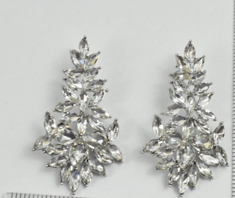 Bridal Jewelry Crystal Wedding Earrings Clear Silver Bridal Earrings Statement Bridal Earrings Crystal Bridesmaid Bridal Earrings