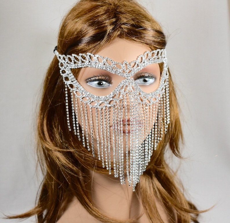 rhinestone mardi gras mask for sale