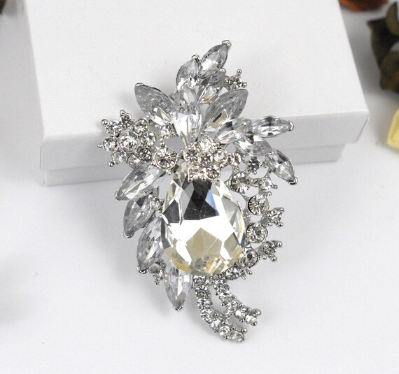 brooch for bridesmaid dress MELE ~ Luxury Cascading Waterfall Brooch Bouquet  Bouquets by Nicole